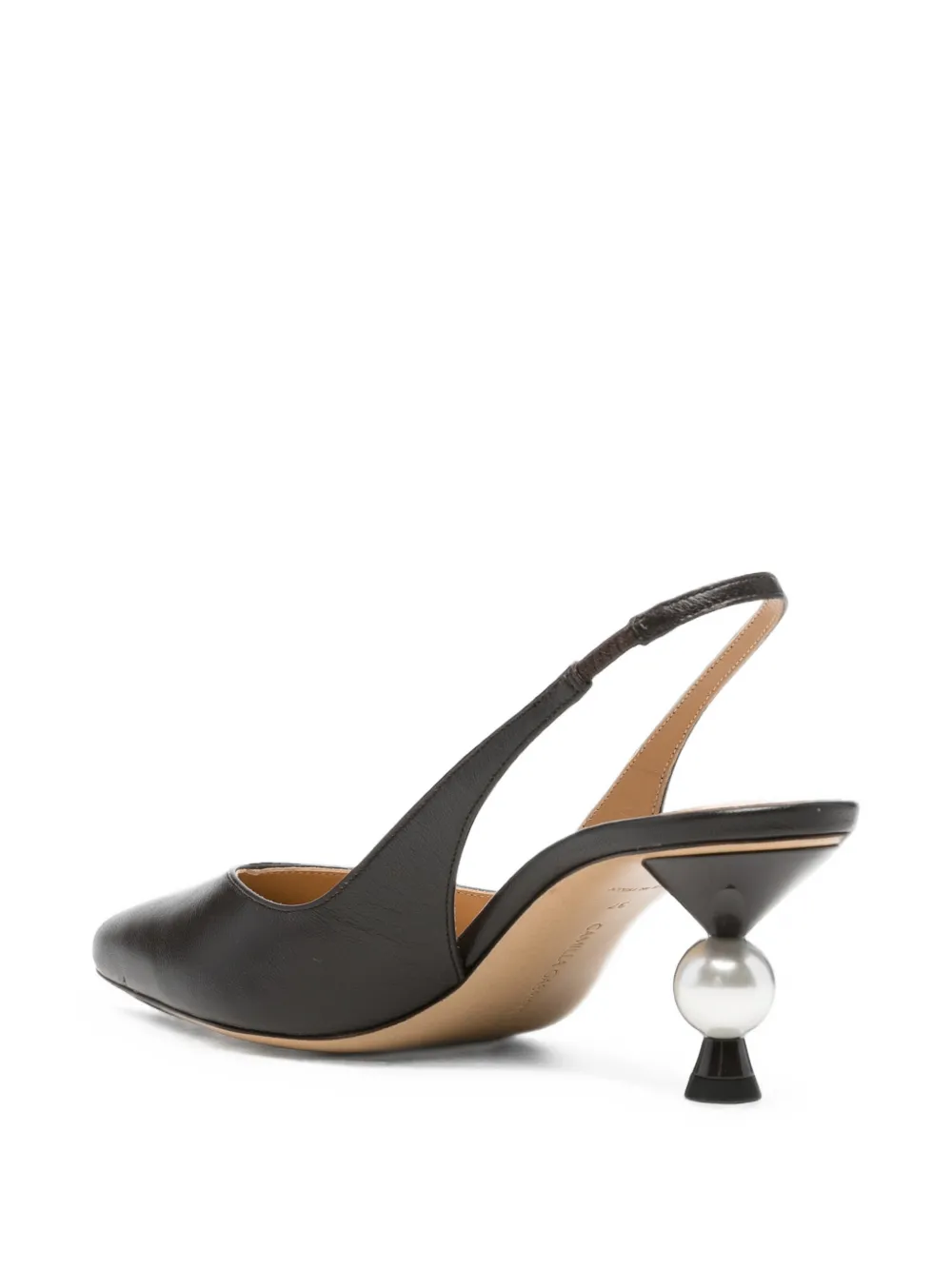 Camilla Gabrieli Margaux faux-pearl slingback pumps Bruin