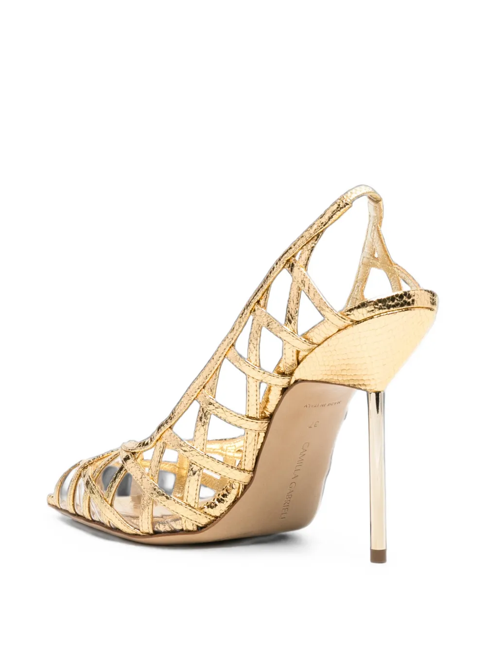 Camilla Gabrieli Angelina cage-style sandals Goud