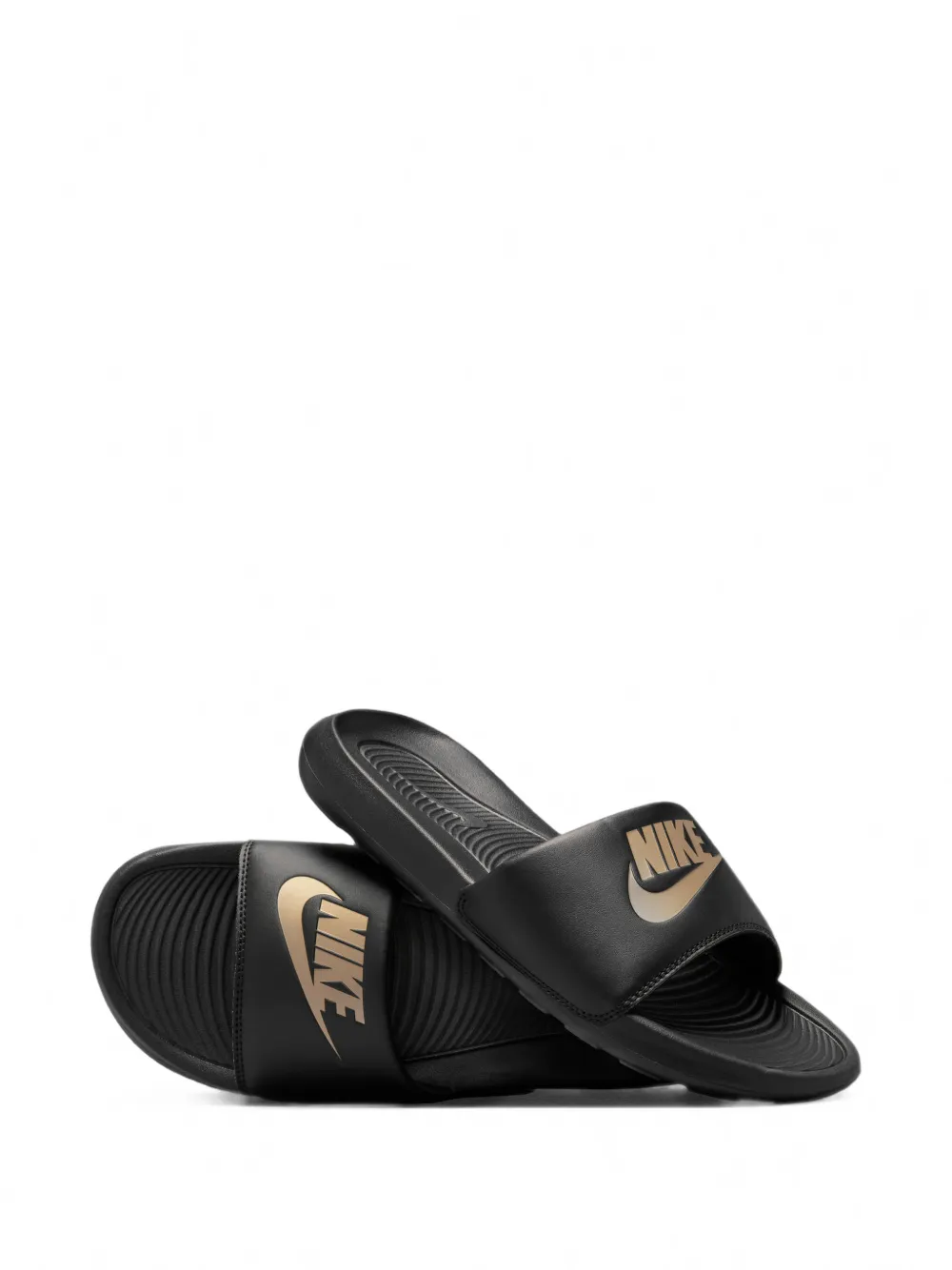 Nike Victori One logo-print slides Zwart