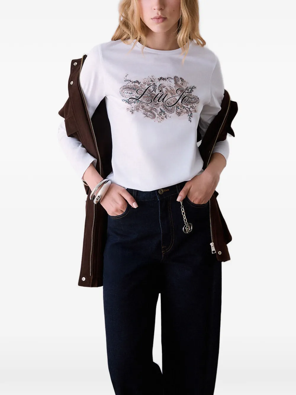 LIU JO T-shirt met logoprint Wit