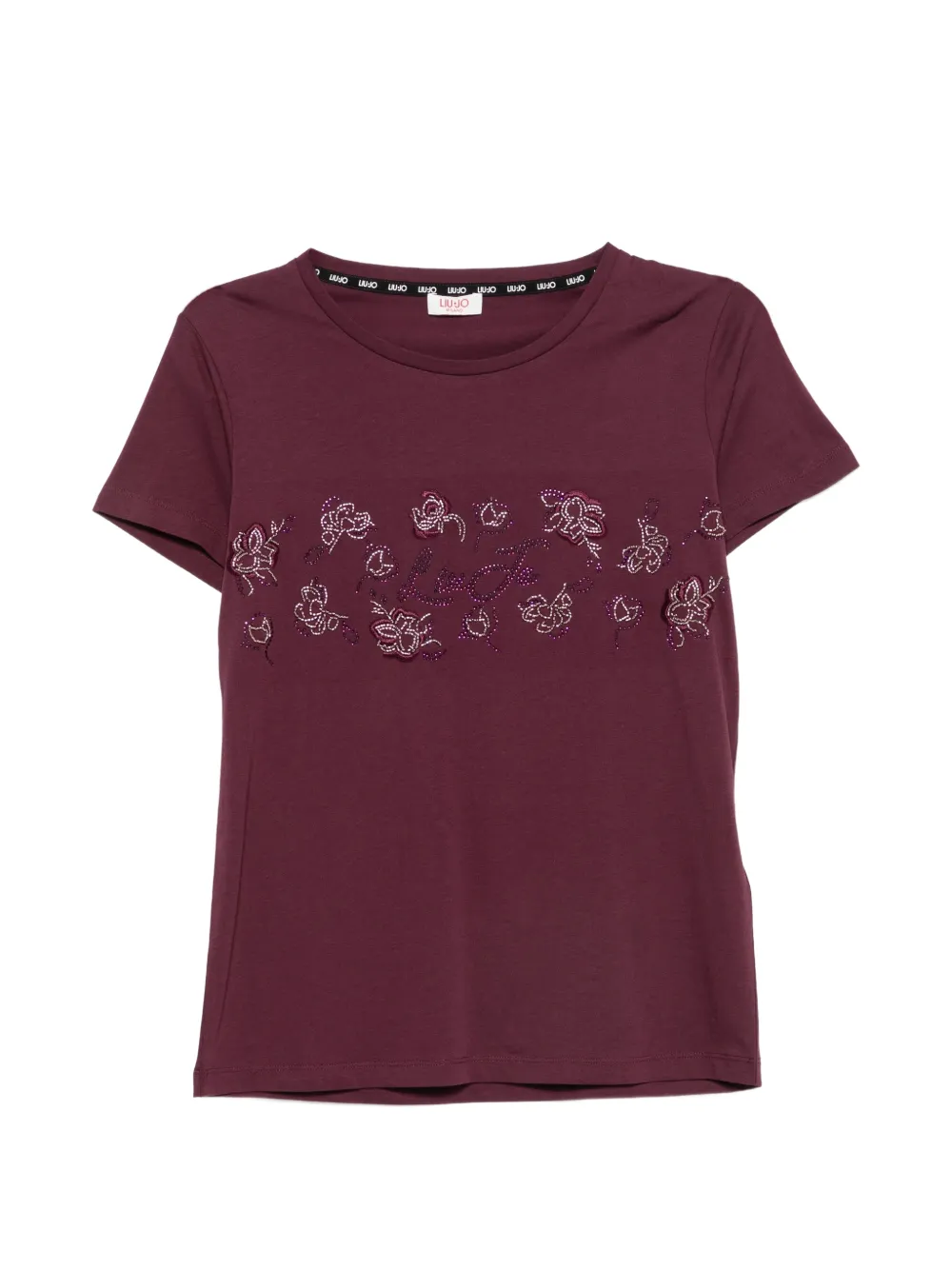 LIU JO rhinestone-embellished T-shirt - Rosso