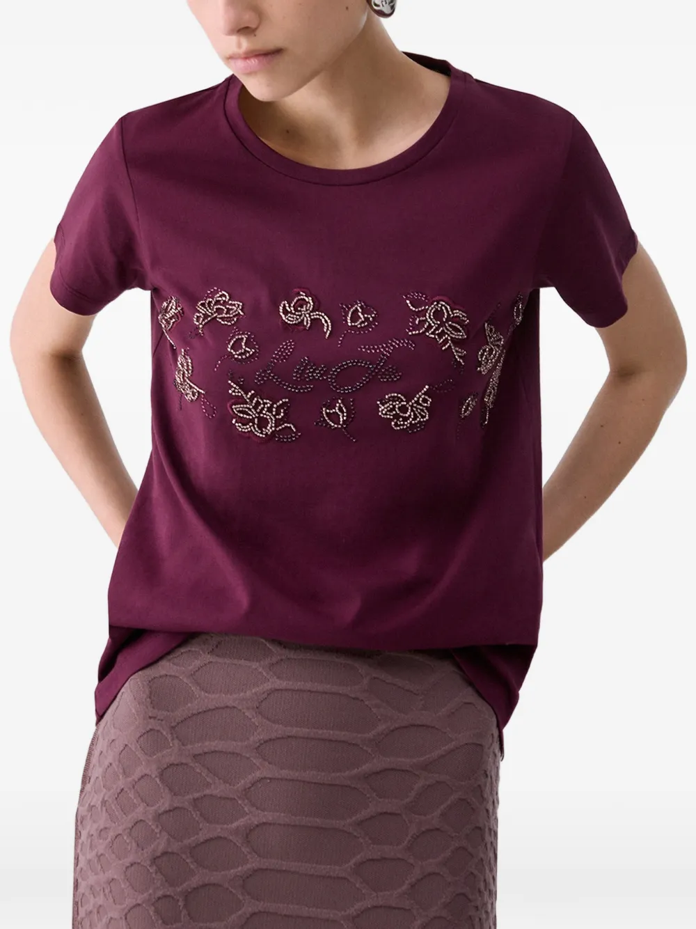 LIU JO T-shirt verfraaid met stras Rood