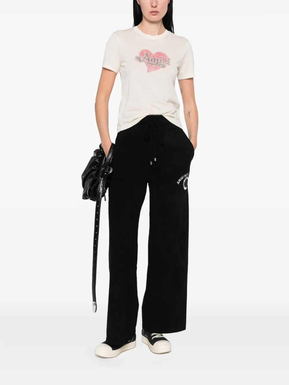 AMIRI T-shirt met logoprint Beige
