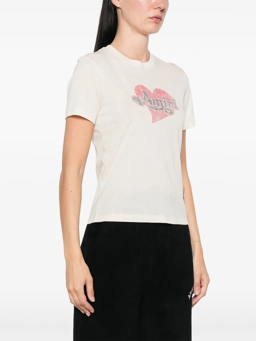 AMIRI T-shirt met logoprint Beige
