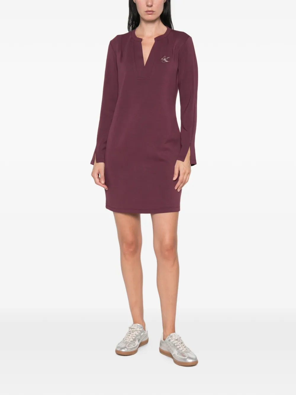 LIU JO logo-embellished long-sleeve mini dress Paars
