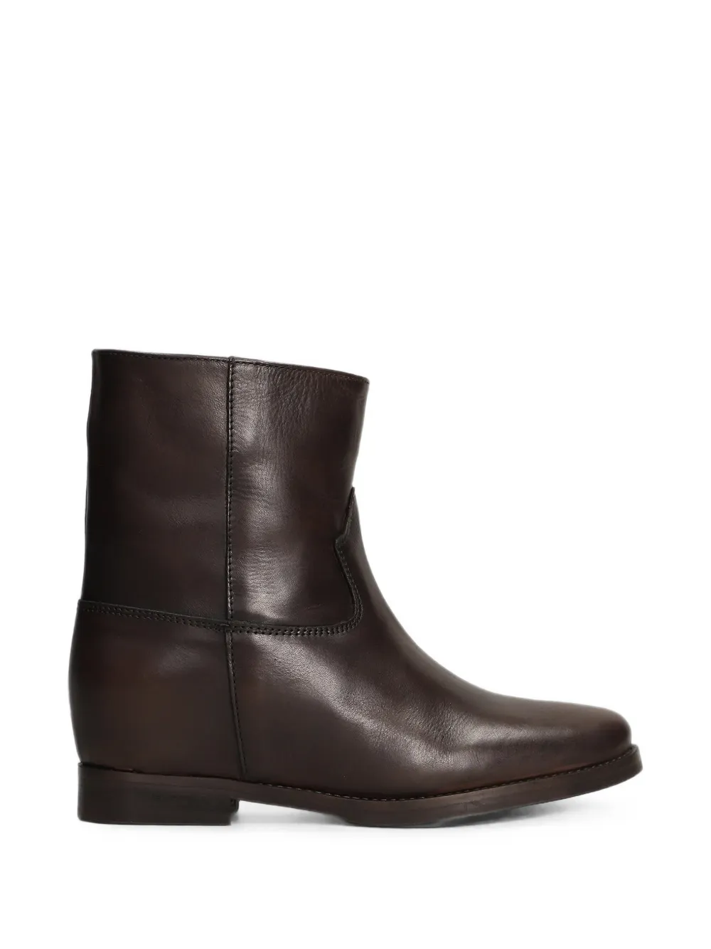Julie Dee topstitched leather ankle boots Bruin