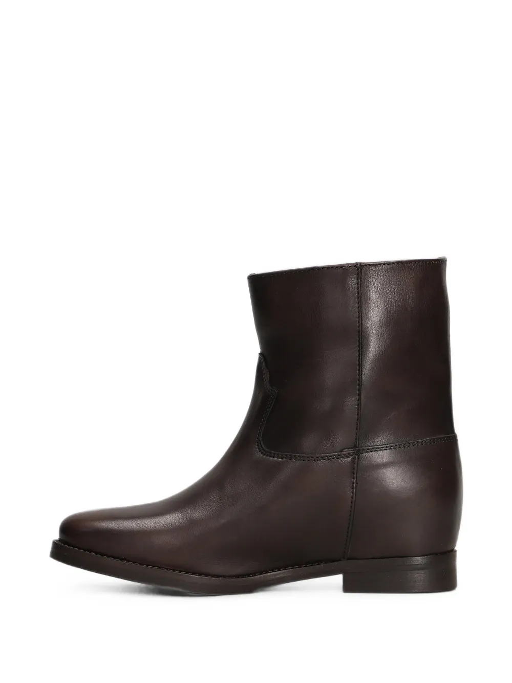 Julie Dee topstitched leather ankle boots Bruin