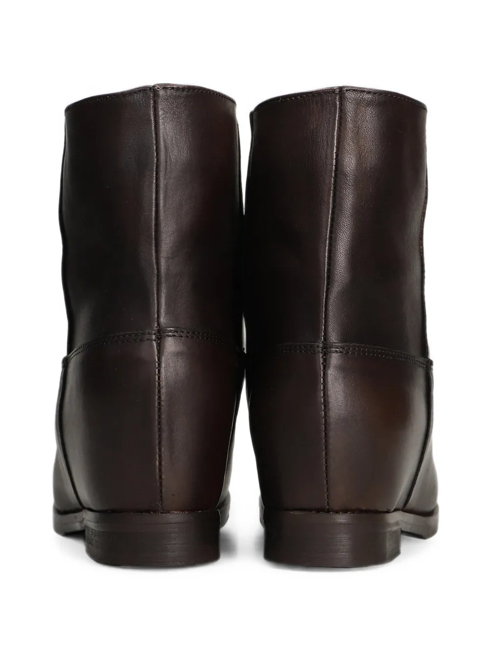 Julie Dee topstitched leather ankle boots Bruin