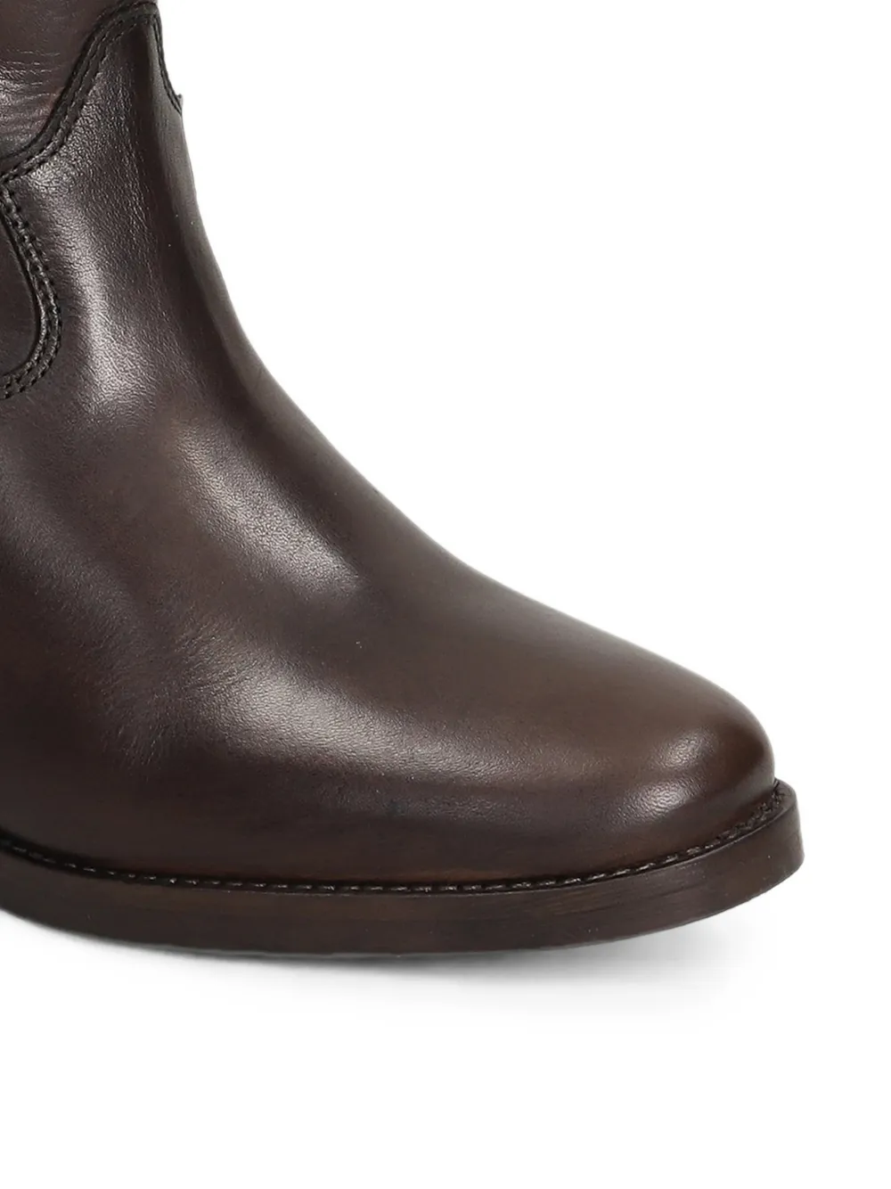 Julie Dee topstitched leather ankle boots Bruin