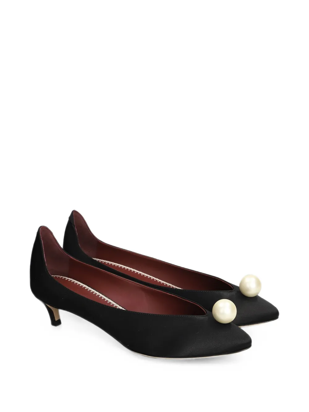 Magda Butrym pearl-embellished pointed-toe pumps Zwart