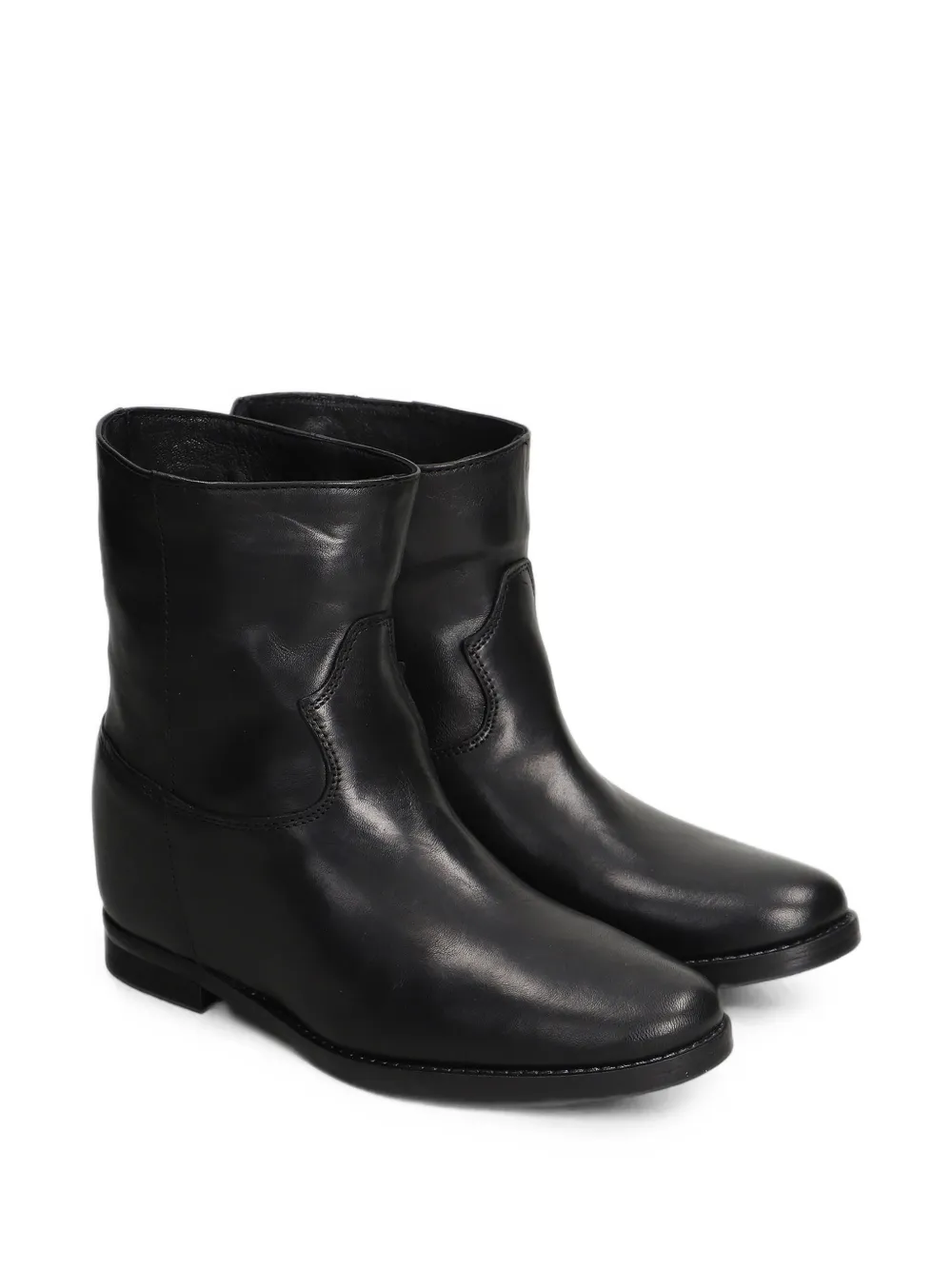 Julie Dee western-style leather ankle boots Zwart