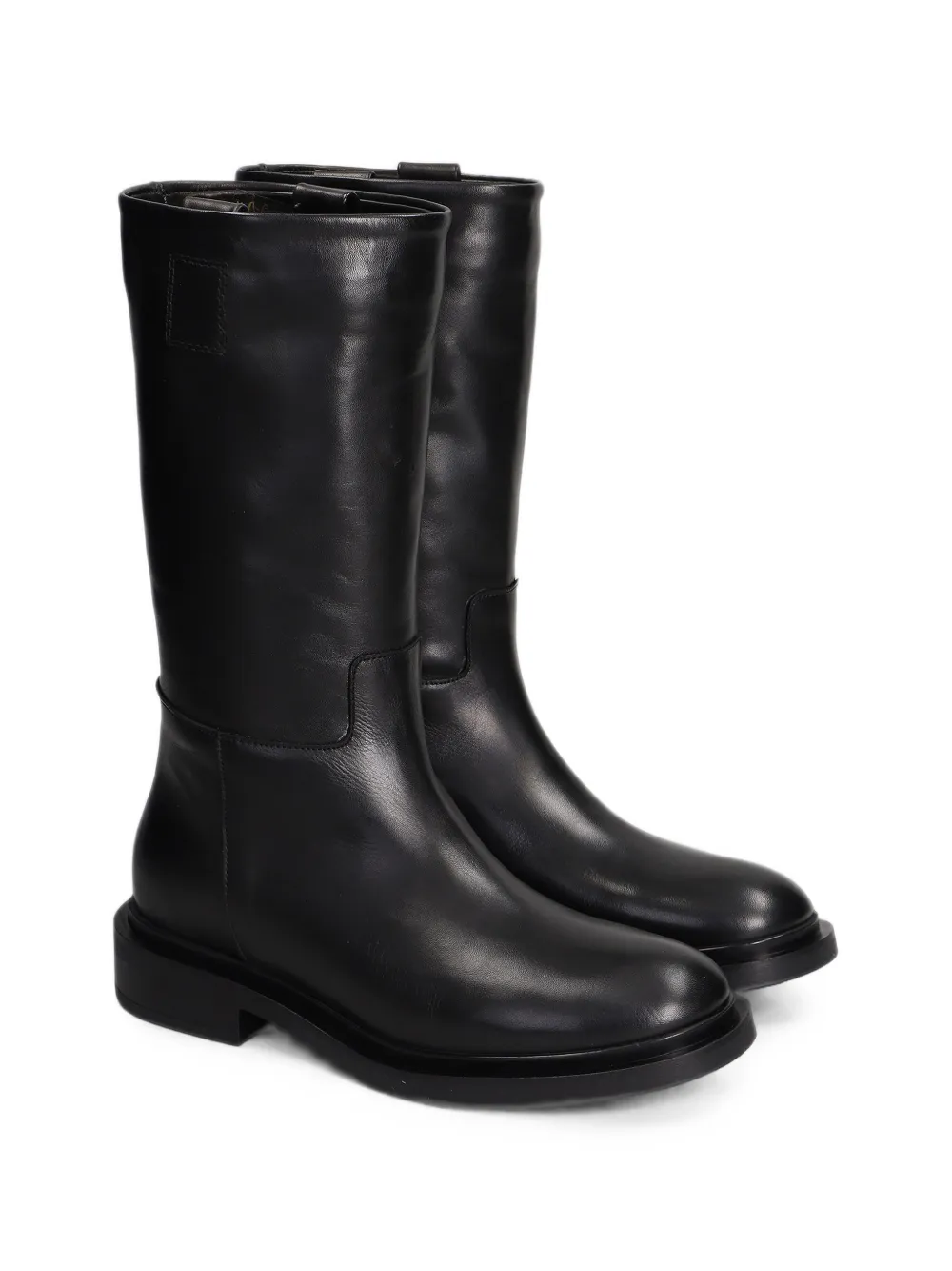 Julie Dee knee-high leather boots Zwart