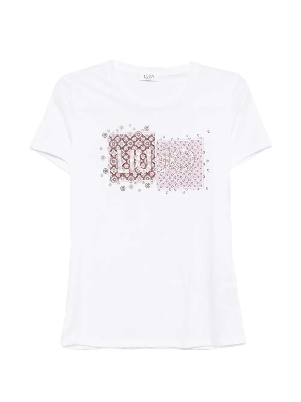 LIU JO logo-print rhinestone-embellished T-shirt - Weiß