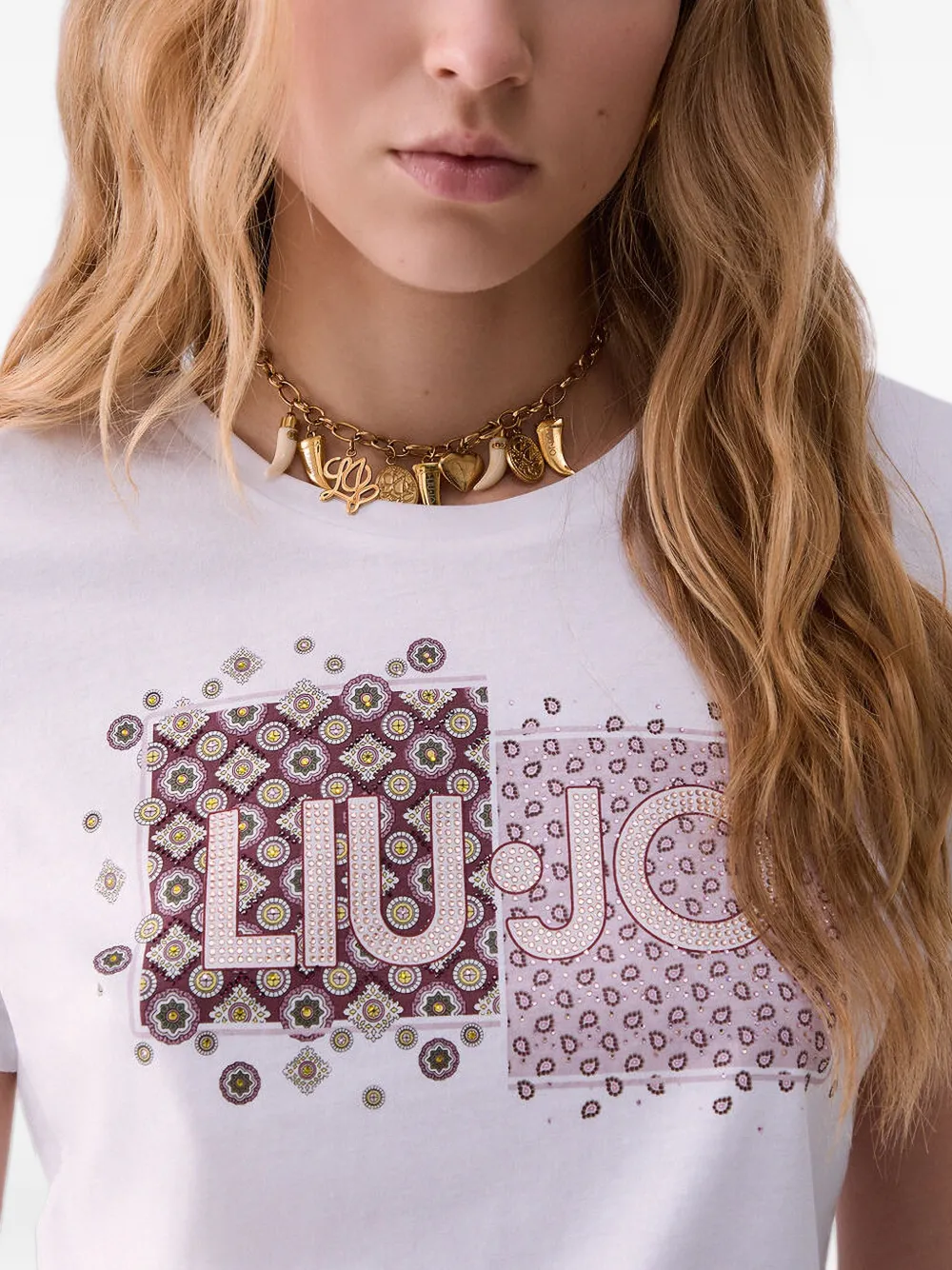 LIU JO T-shirt verfraaid met stras Wit