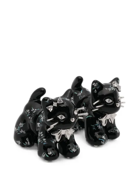 YVMIN Split Kitten crystal-embellished earrings