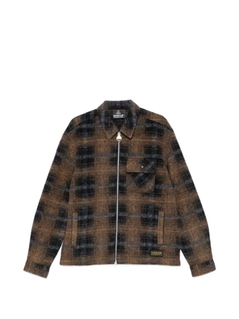 Barbour check-pattern zip-up jacket