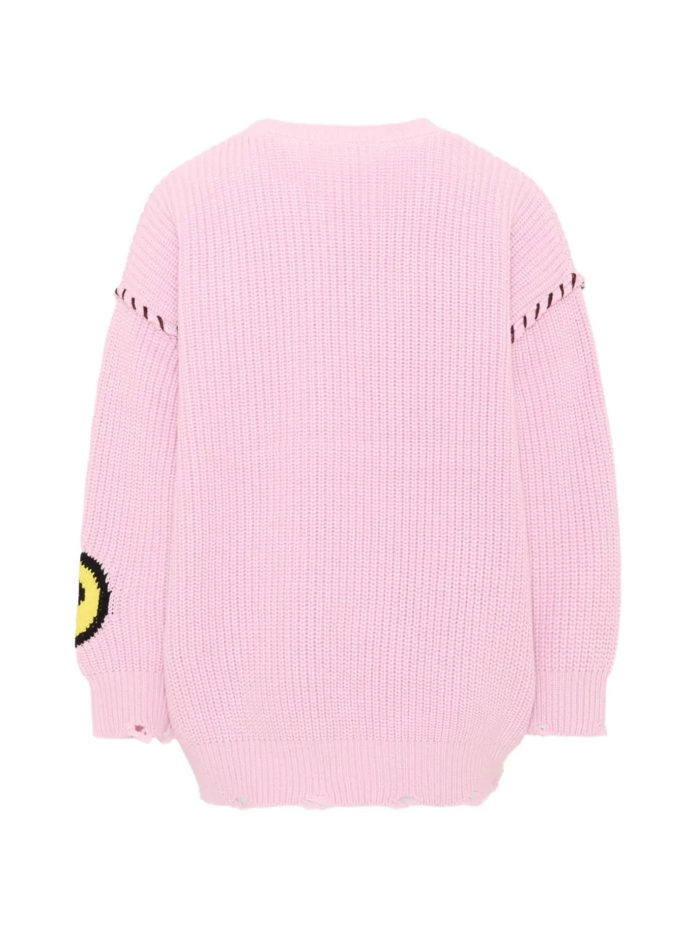 Barrow kids bear-intarsia distressed sweater Roze