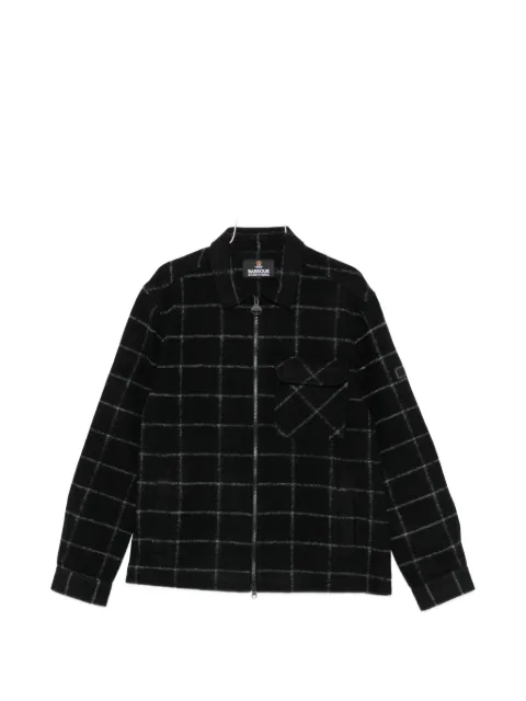 Barbour check-pattern zip-up jacket