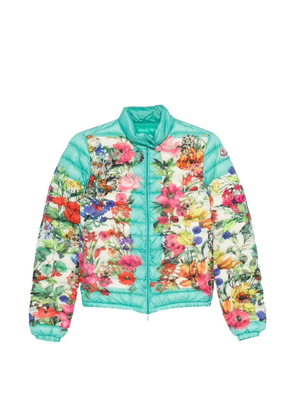 Moncler Vintage veste matelassée à fleurs imprimées (années 2010) - Vert