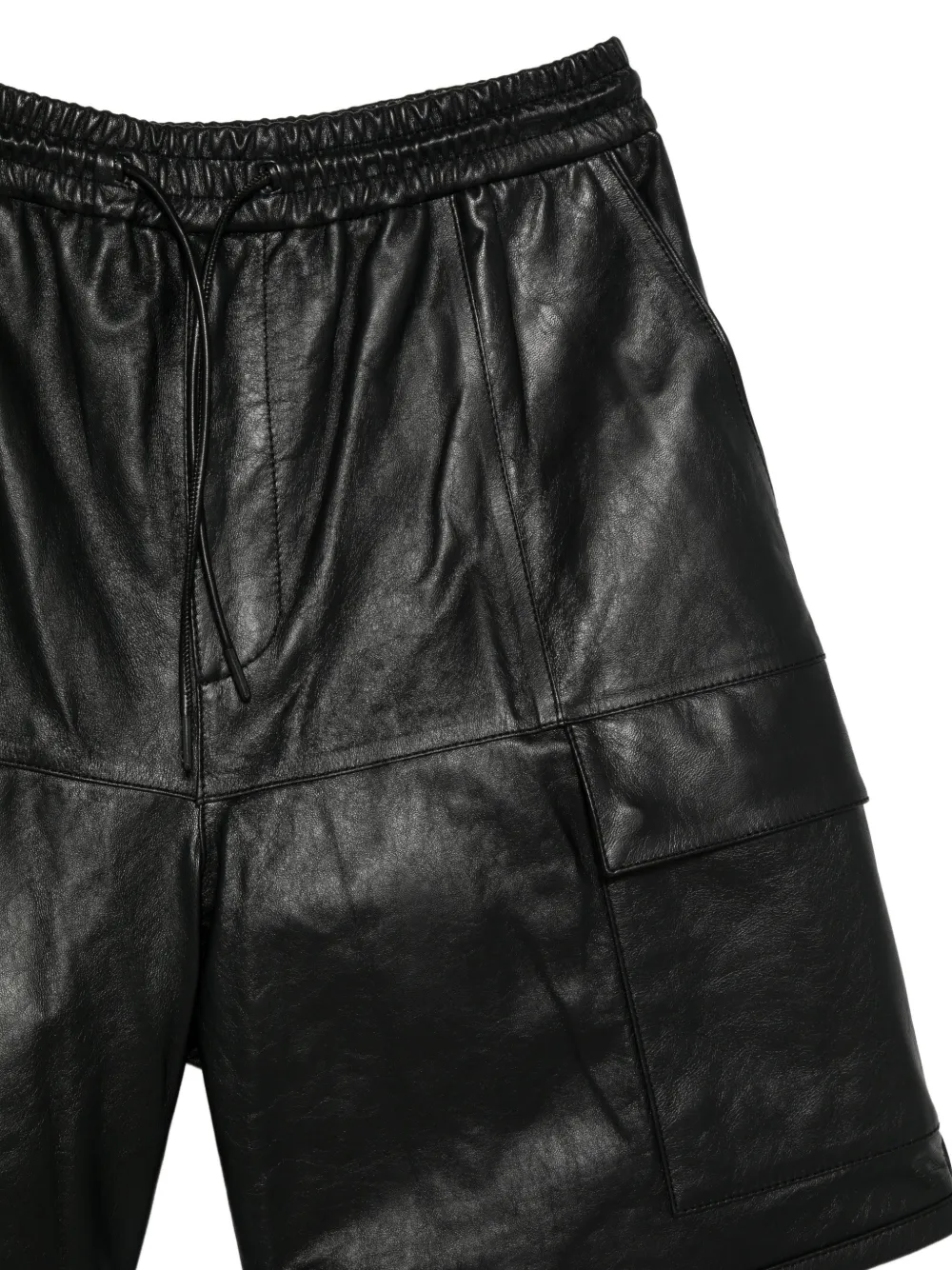 Juun.J Leren shorts Zwart