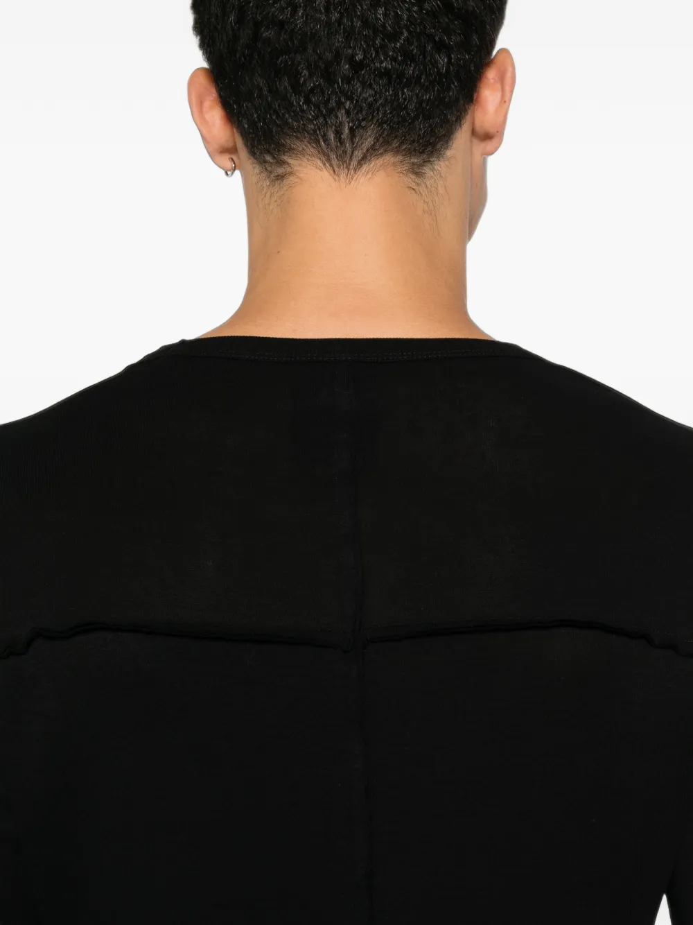 Thom Krom T-shirt met gerafelde afwerking en lange mouwen Zwart