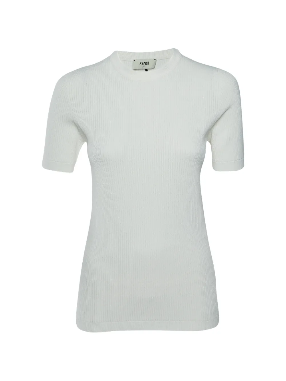 Fendi Pre-Owned rib-knit short-sleeve sweater - Weiß