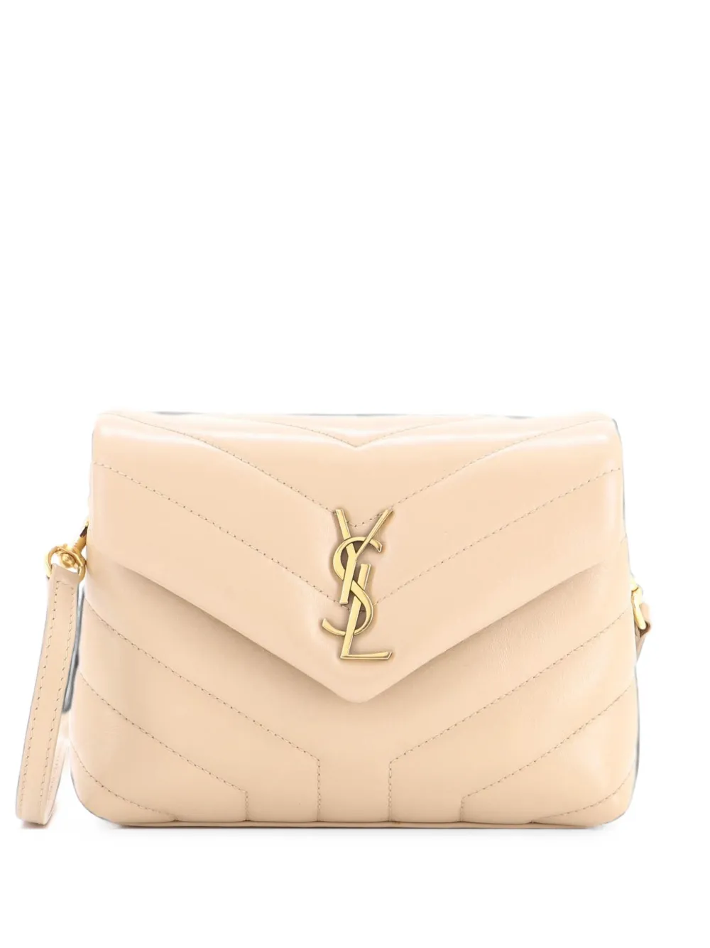 Saint Laurent Pre-Owned Loulou Shoulder Bag Matelasse Chevron Leather Toy crossbody bag - Nude