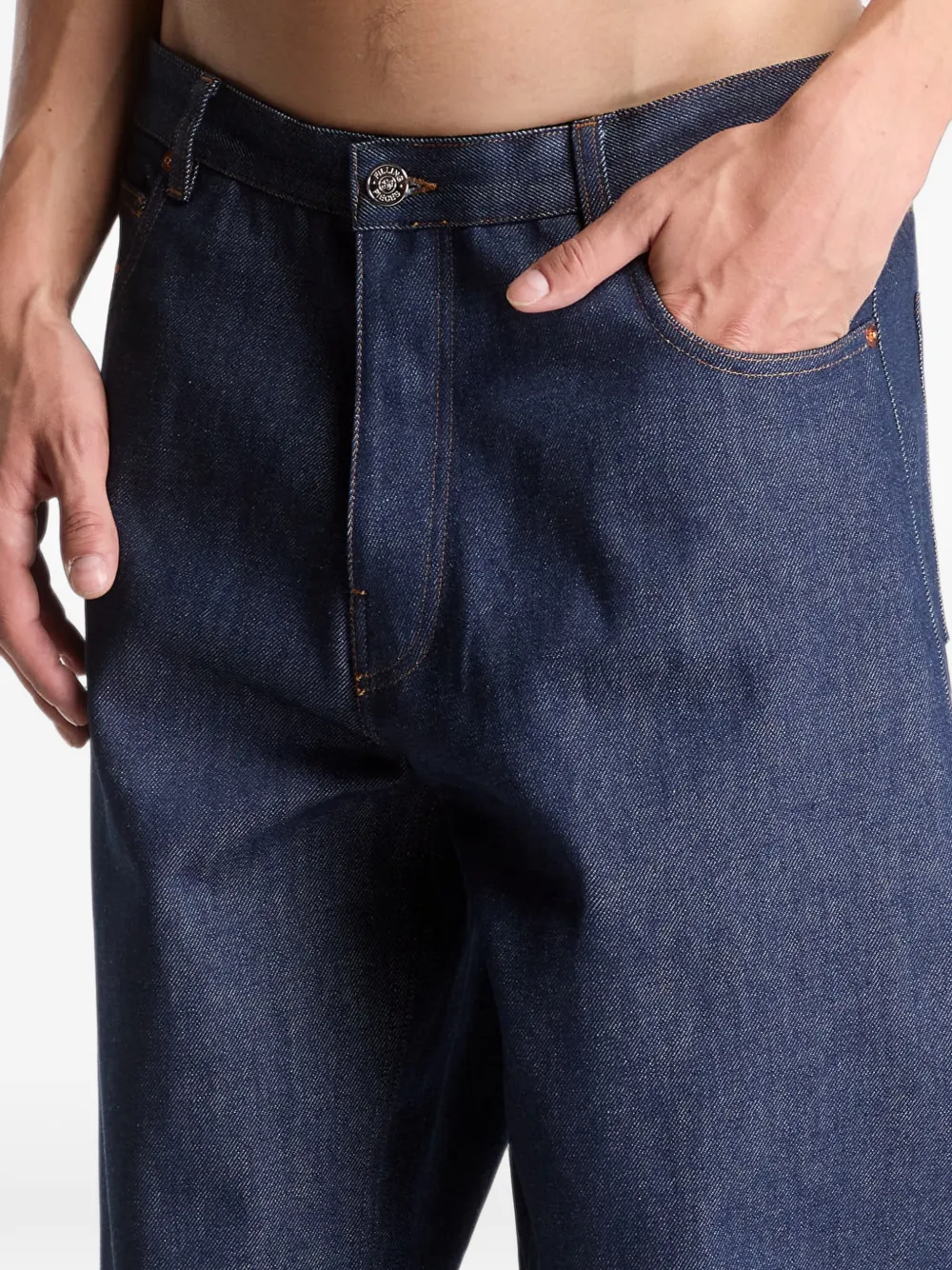 Filling Pieces Straight denim jeans met gerafeld effect Blauw