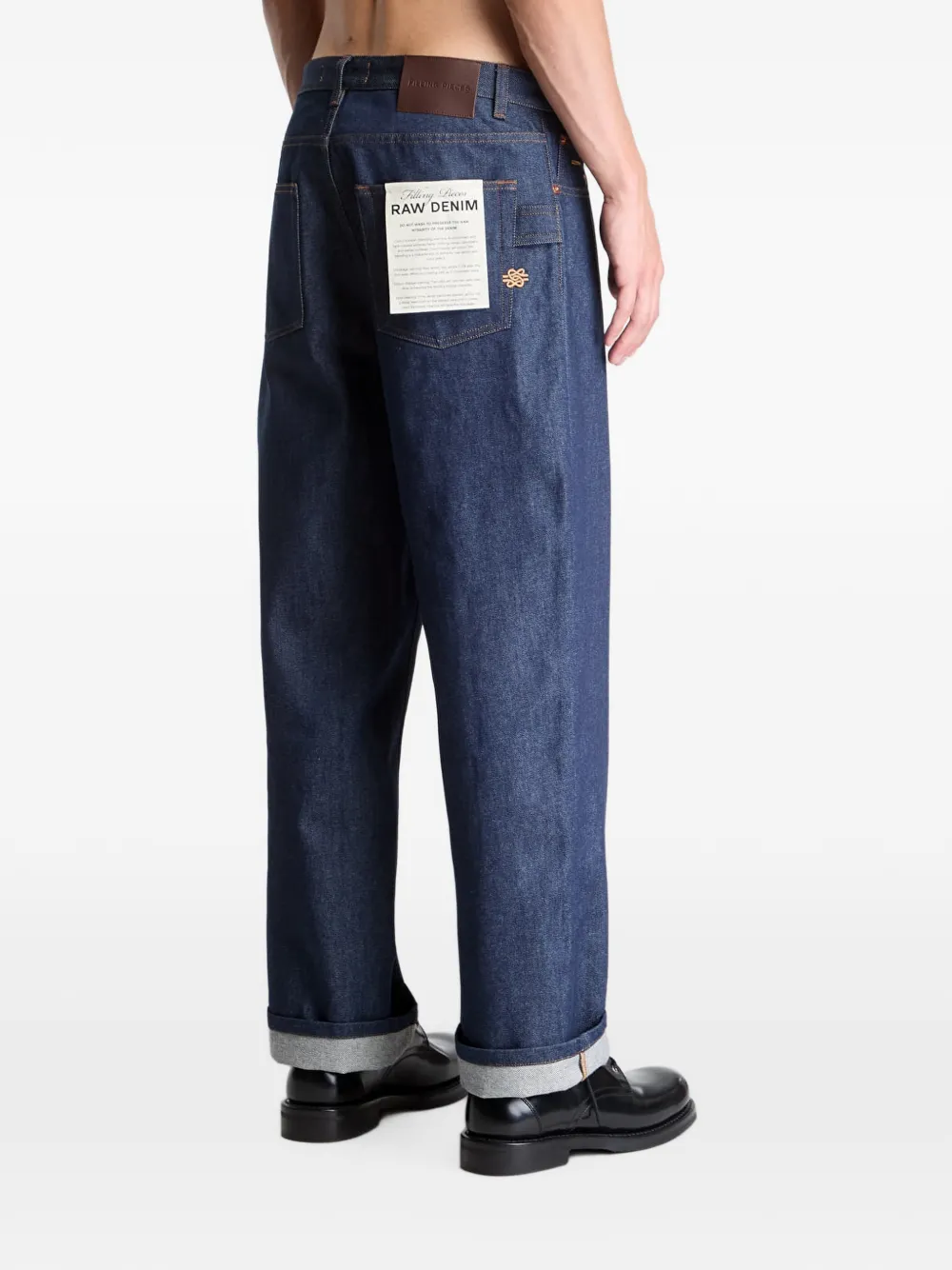 Filling Pieces Straight denim jeans met gerafeld effect Blauw
