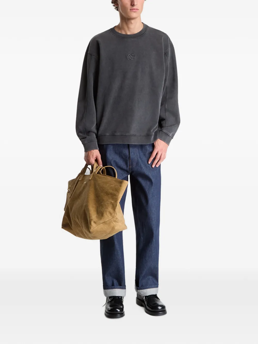 Filling Pieces Straight denim jeans met gerafeld effect Blauw