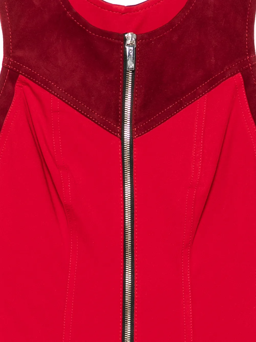 MITILIANE COUTURE Mouwloze body met suède vlakken Rood