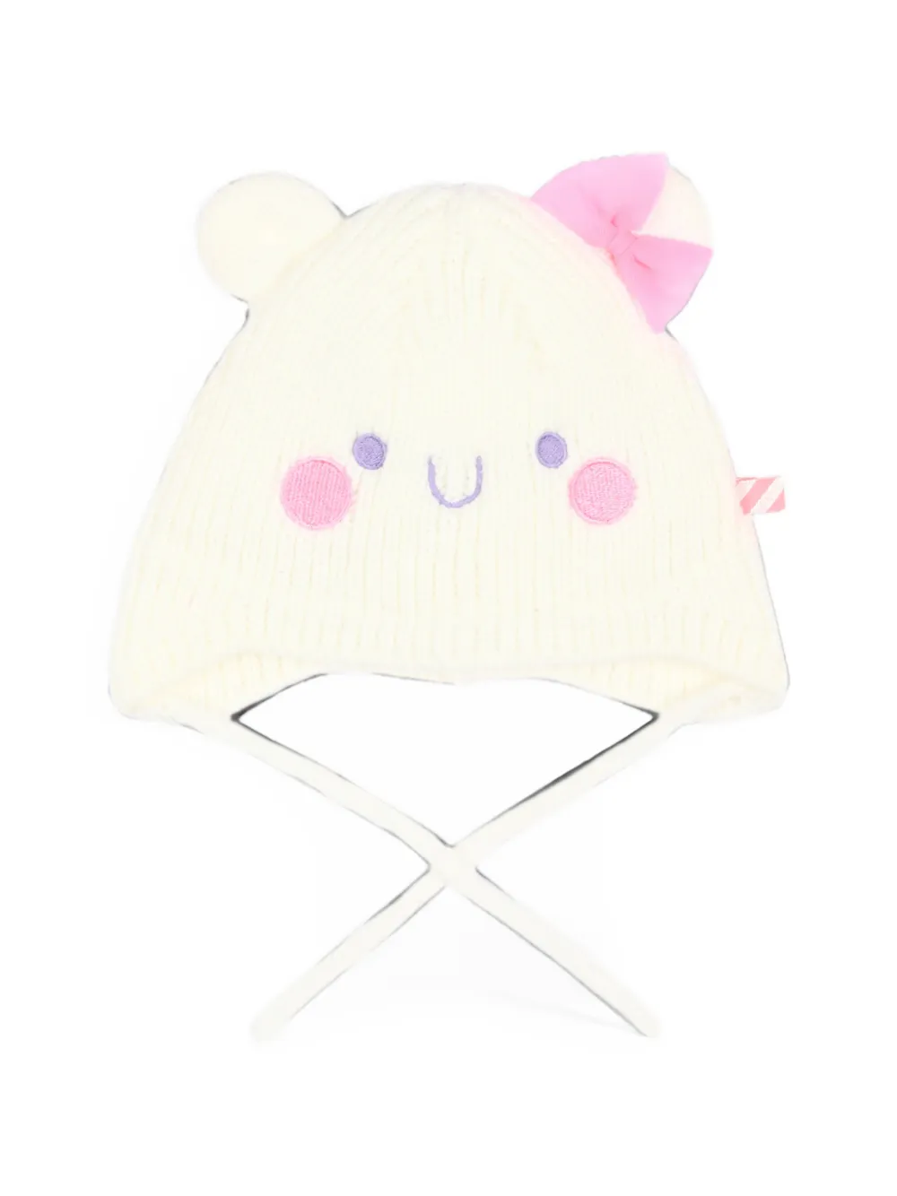 Billieblush bow-detail bear-ear beanie hat - Toni neutri