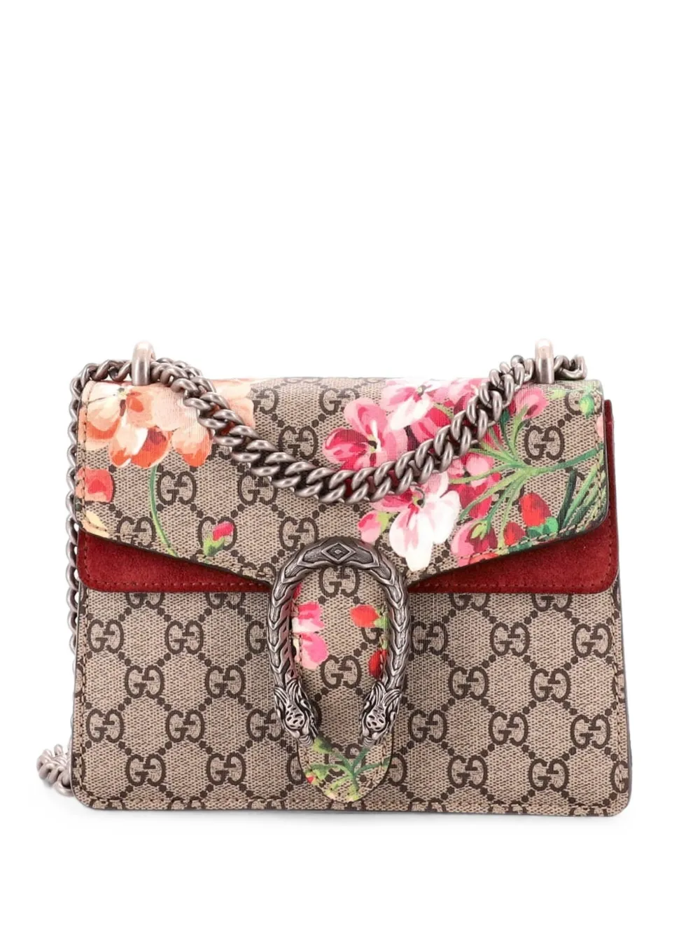 Gucci Pre-Owned Dionysus Bag Blooms Print GG Coated Canvas Mini shoulder bag - Marrone