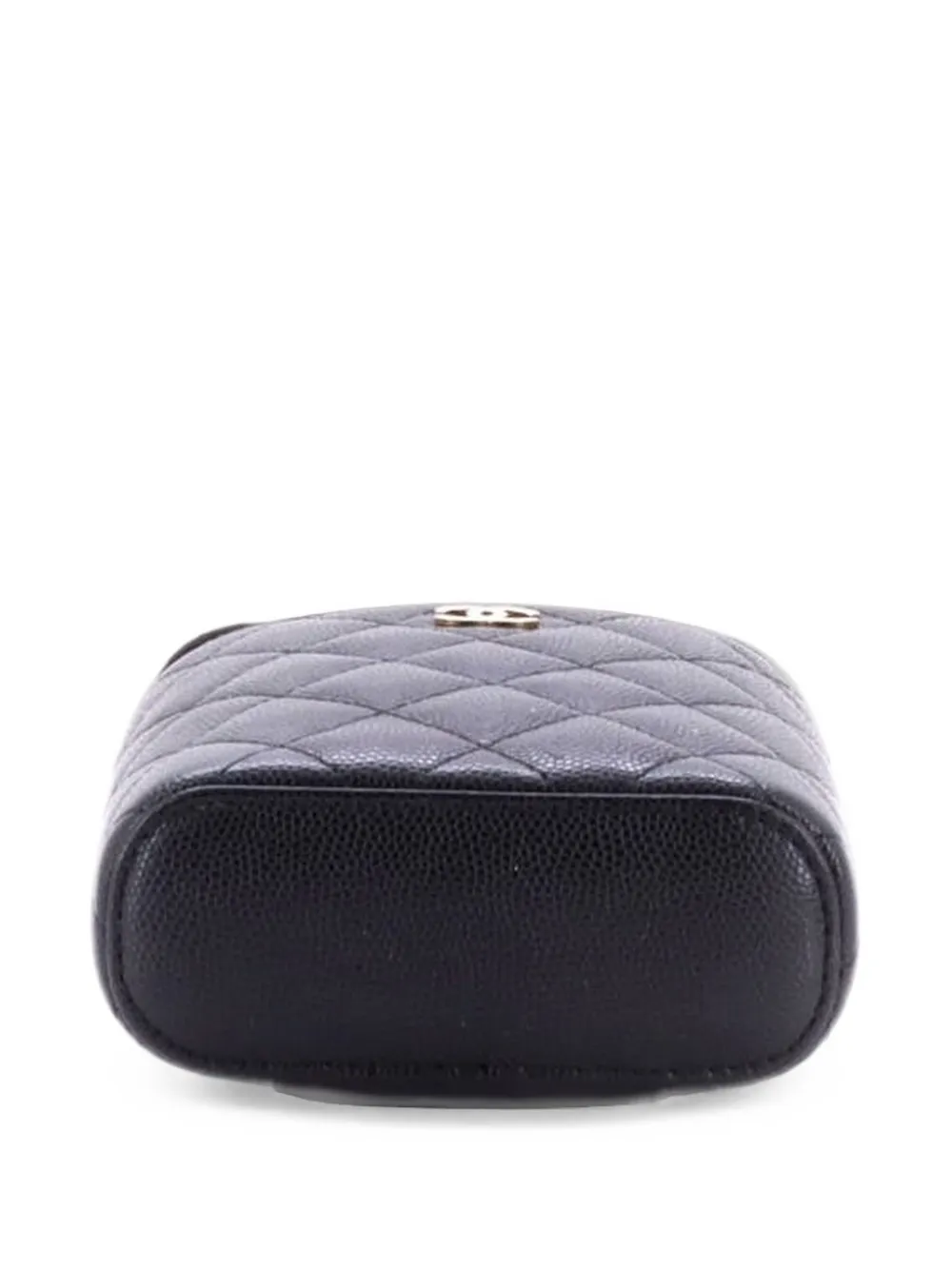 CHANEL Pre-Owned Vertical Classic Vanity Case with Chain Quilted Caviar Small shoulder bag - Nero