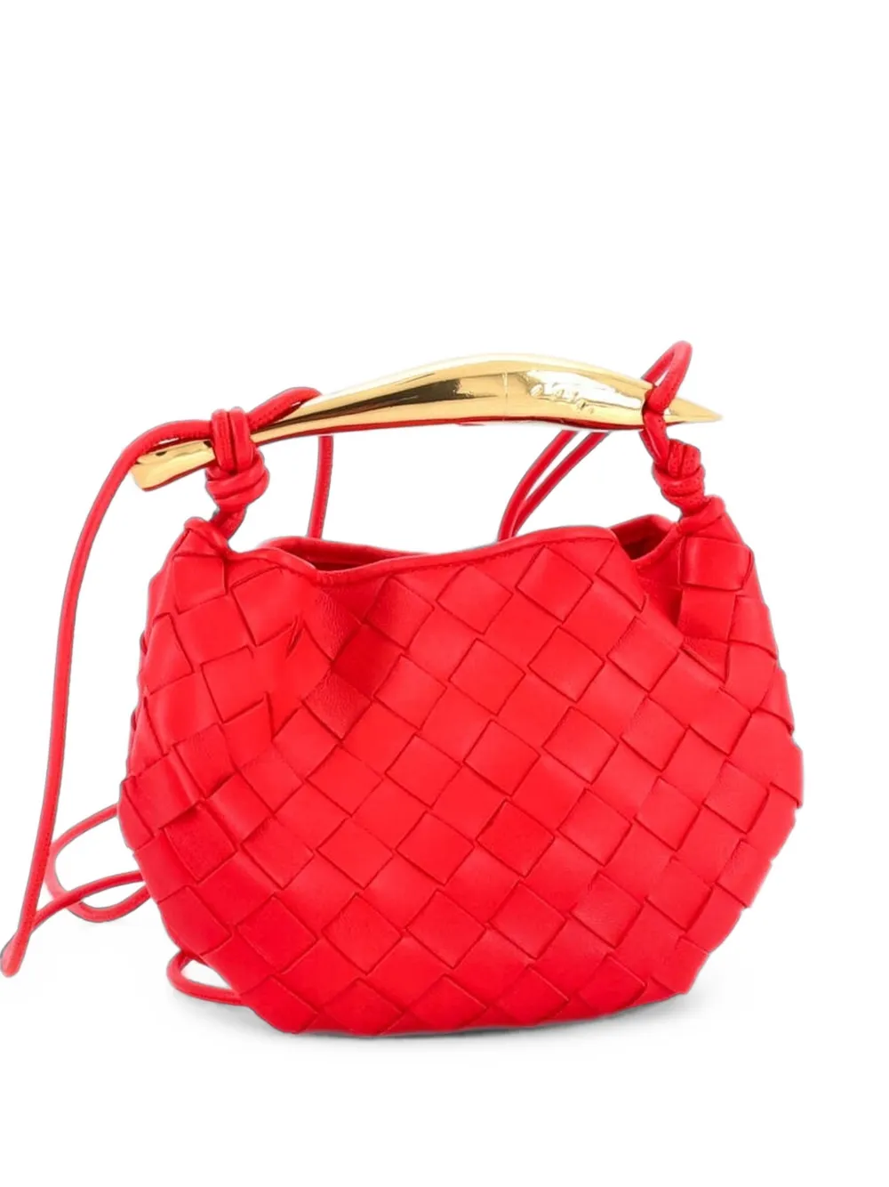 Bottega Veneta Pre-Owned Mini Sardine Satchel-Tasche aus Nappaleder mit Intrecciato-Muster - Rot