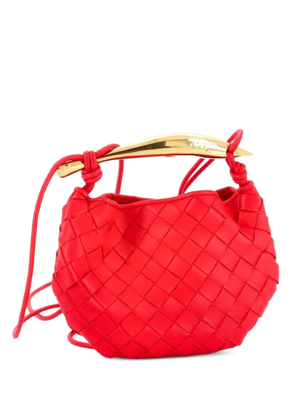 Bottega Veneta Pre-Owned Borsa a tracolla Sardine mini in nappa con design Intrecciato e manico - Rosso