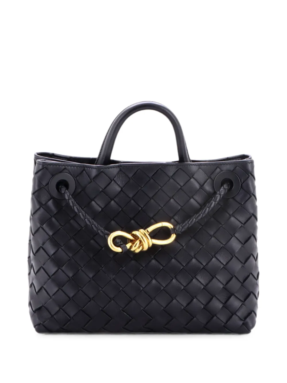 Bottega Veneta Pre-Owned Andiamo Top Handle Bag Intrecciato Nappa Small satchel - Nero