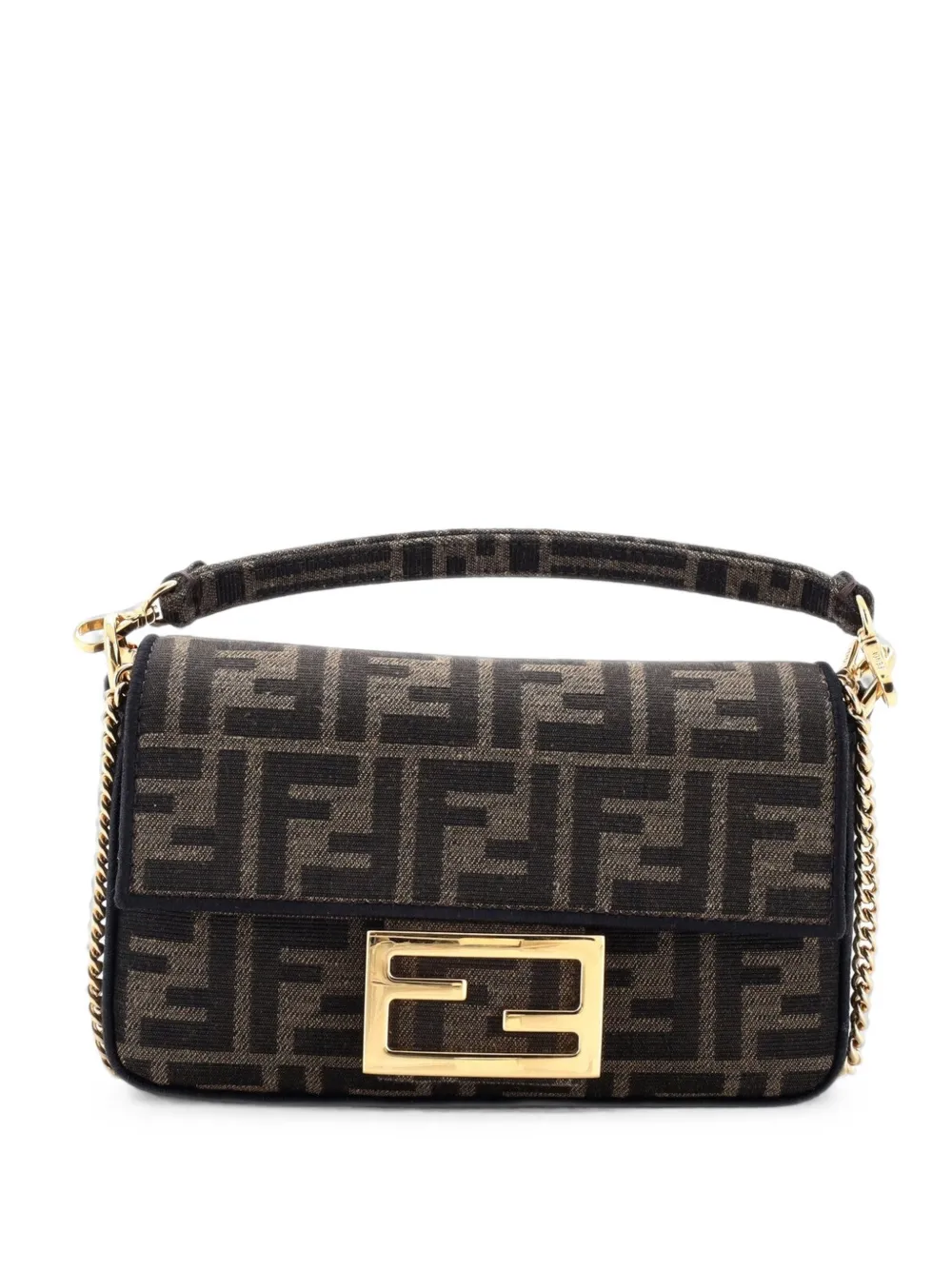 Fendi Pre-Owned Baguette NM Bag Zucca Canvas Mini crossbody bag - Braun