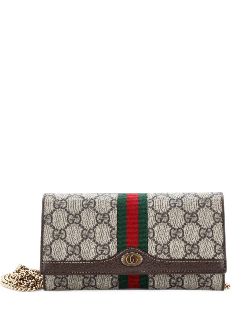 Gucci Pre-Owned Borsa a tracolla Ophidia in tela cerata GG con catena - Marrone