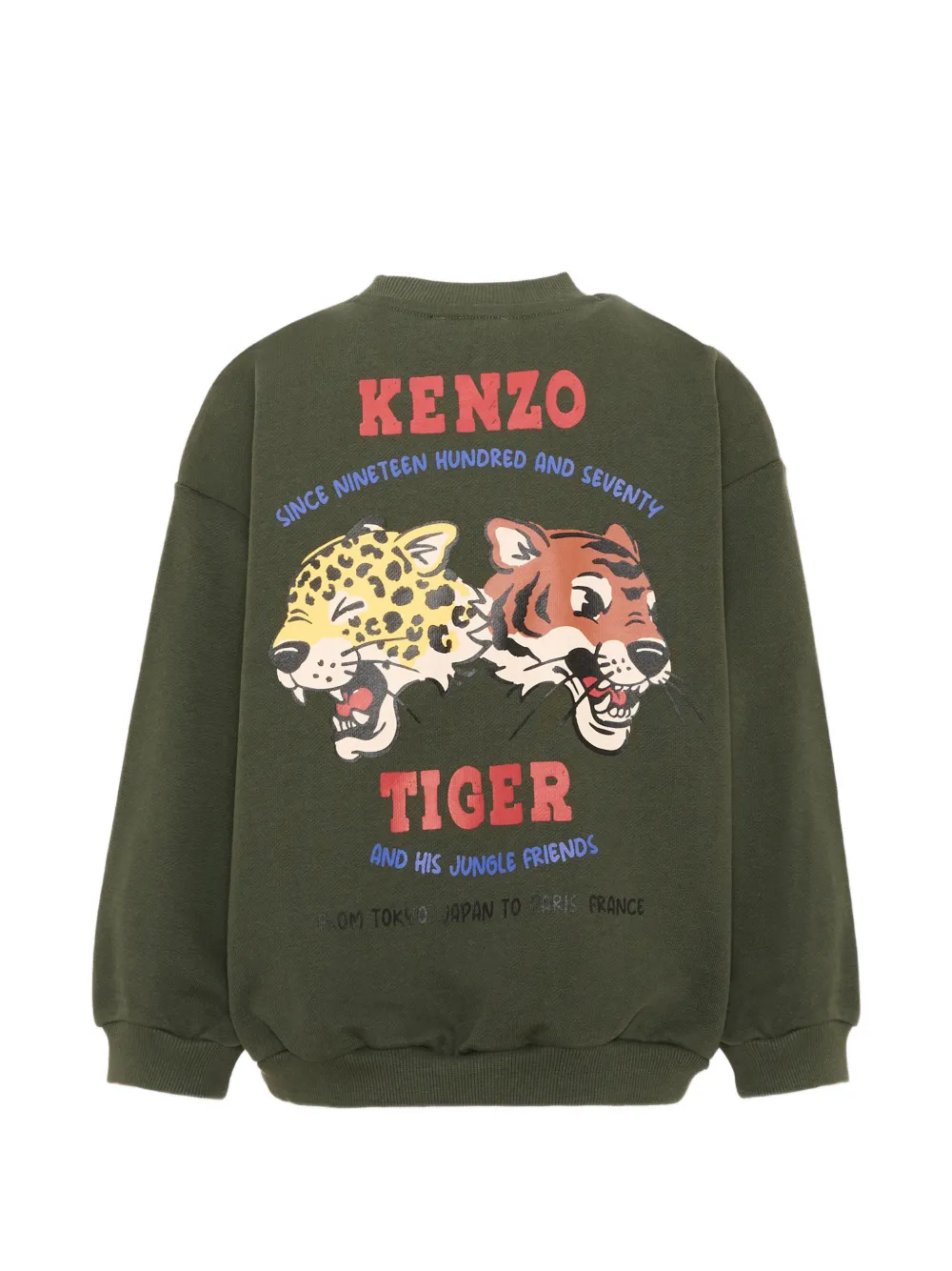Kenzo Kids Katoenen sweater met print Groen