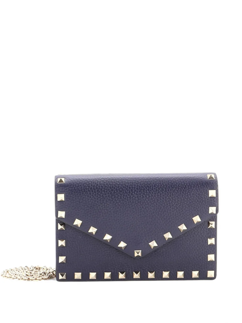 Valentino Garavani Pre-Owned Rockstud Envelope Chain Leather Small crossbody bag - Blau