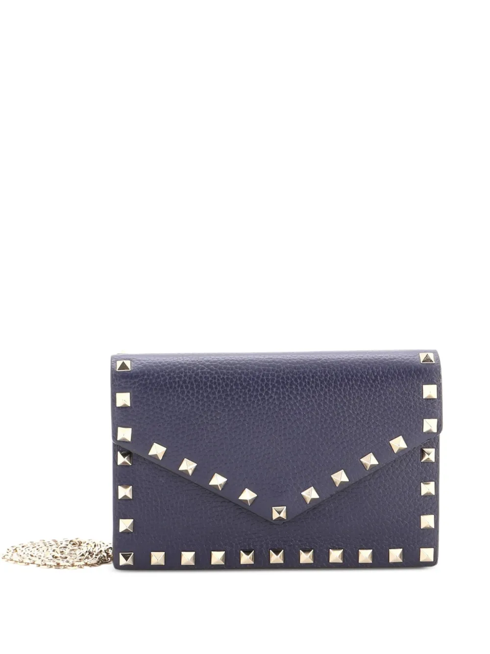 Valentino Garavani Pre-Owned Rockstud Envelope Chain Leather Small crossbody bag - Blu