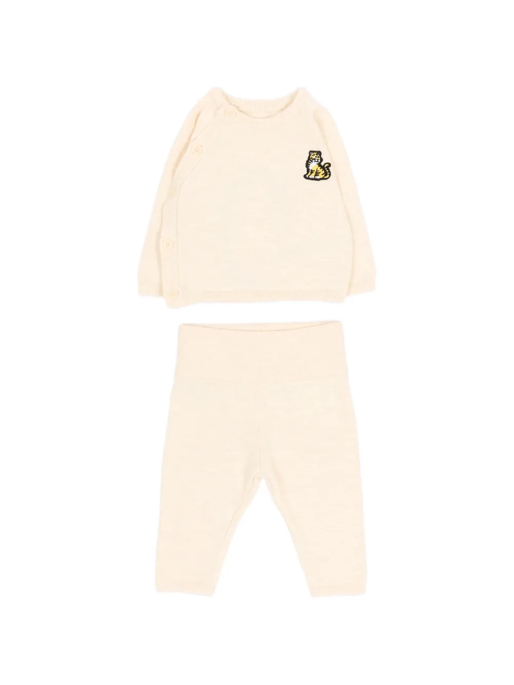 Kenzo Kids Gebreid set met tijgerpatch Beige