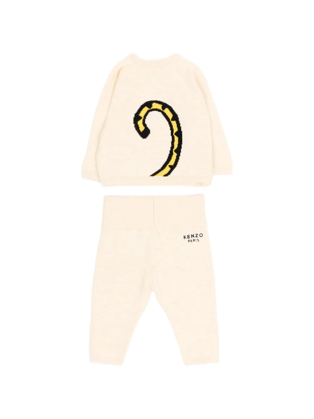 Kenzo Kids Gebreid set met tijgerpatch Beige