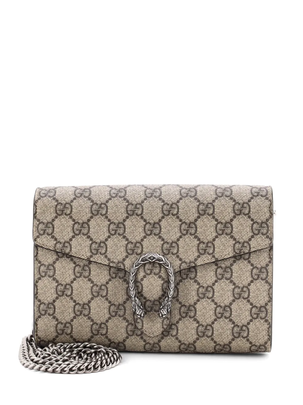 Gucci Pre-Owned Dionysus Chain Wallet GG Coated Canvas Small crossbody bag - Braun