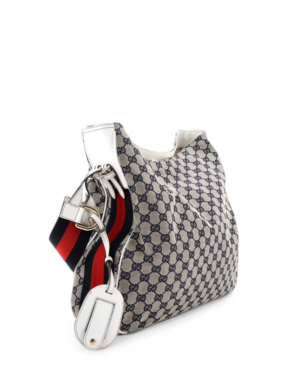 Gucci Pre-Owned Mittelgroße Heritage Web GG Canvas-Tasche - Weiß