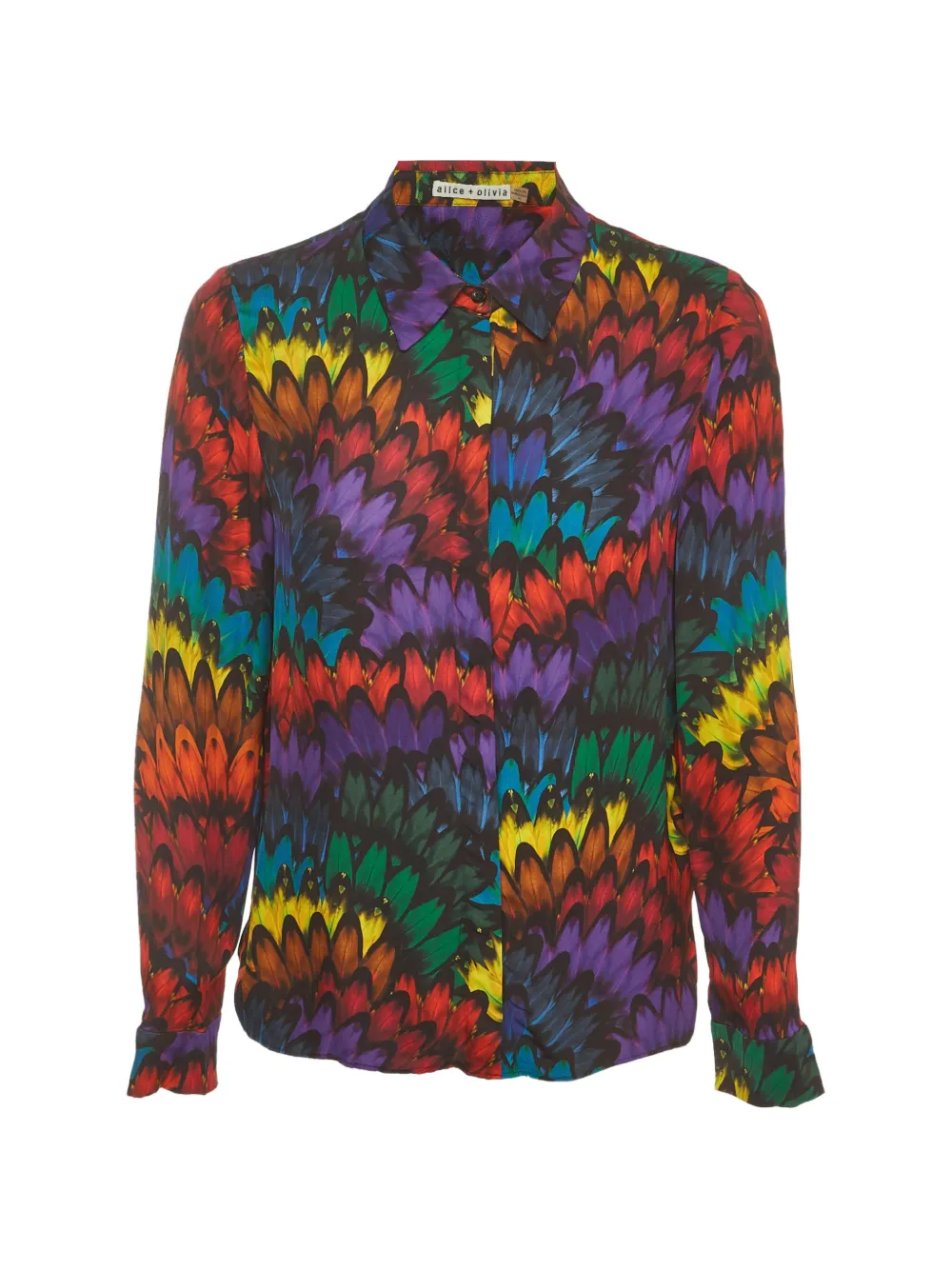 alice + olivia printed crepe shirt - Rosso
