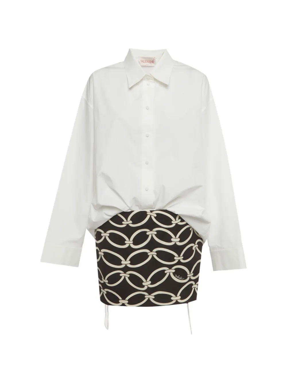 Valentino Garavani Pre-Owned chain-print shirt dress - Weiß