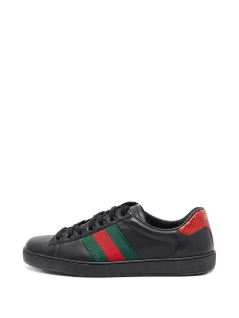 Gucci Pre-Owned Ace Web leather sneakers