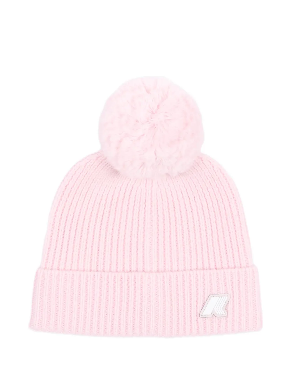 K Way Kids pom-pom ribbed beanie hat - Rosa